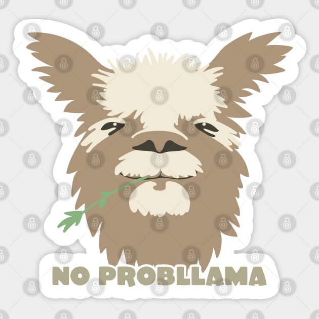 No Probllama Llama Sticker by DesignCat